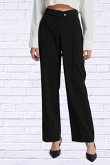 Black High Waist Straight Pants