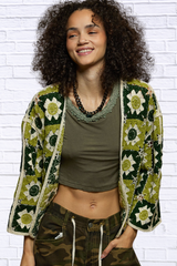 Winnie Open Front Cardigan with Varied Patterns