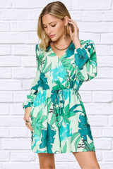 Double Take Full Size Floral Long Sleeve Romper with Pockets
