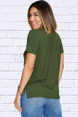 Basic Bae Full Size V-Neck High-Low T-Shirt