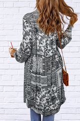 Printed Button Up Long Sleeve Top