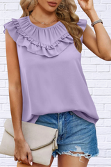 Ruffle Round Neck Blouse