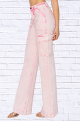 RISEN Full Size High Rise Cargo Pocket Jeans