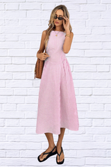 Sleeveless Striped Midi Dress