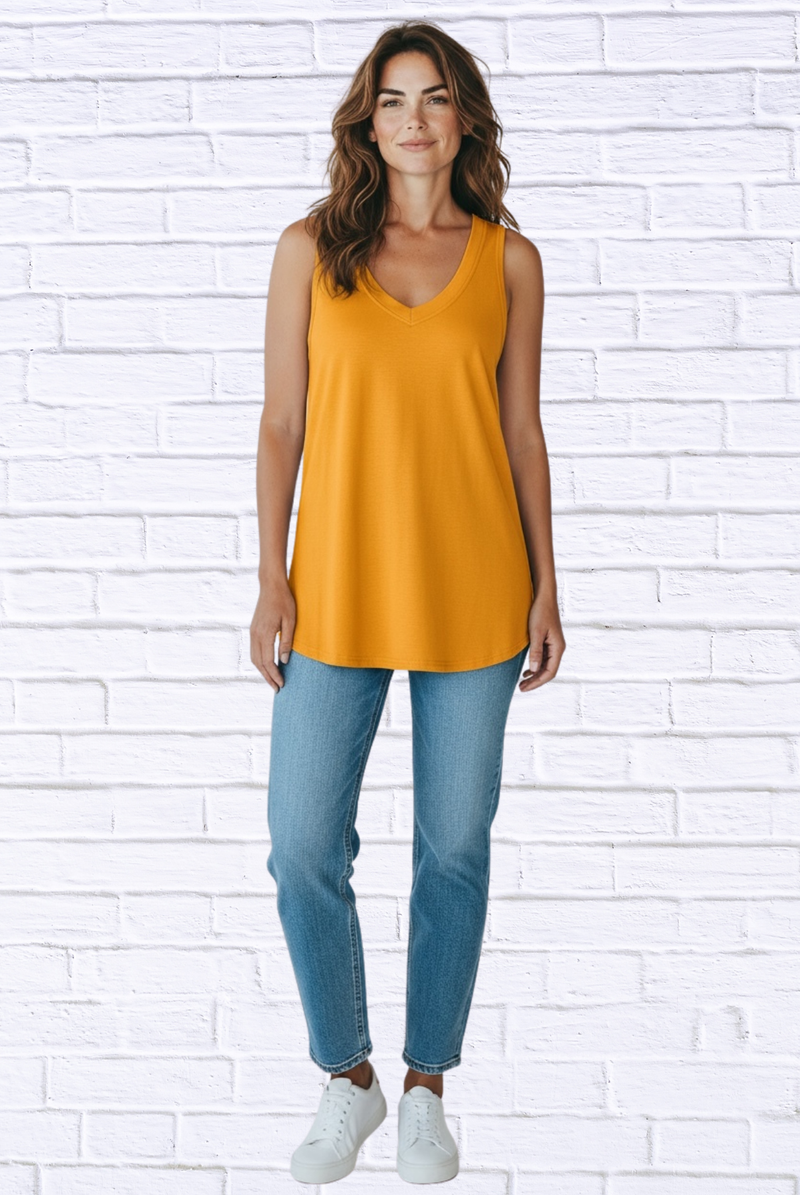 Women’s Soft Knit V-Neck Sleeveless Top – Lightweight Summer Tank in Multiple Colors