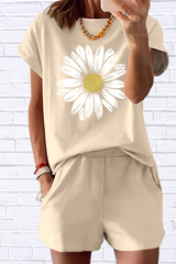 Daisy Short Sleeve Top and Shorts Two Piece Set