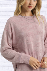 Umgee Textured Knit Long Sleeve Top