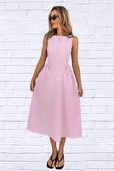 Sleeveless Striped Midi Dress