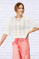 Double Take Ribbed Trim Round Neck Knit Top