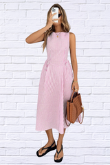 Sleeveless Striped Midi Dress