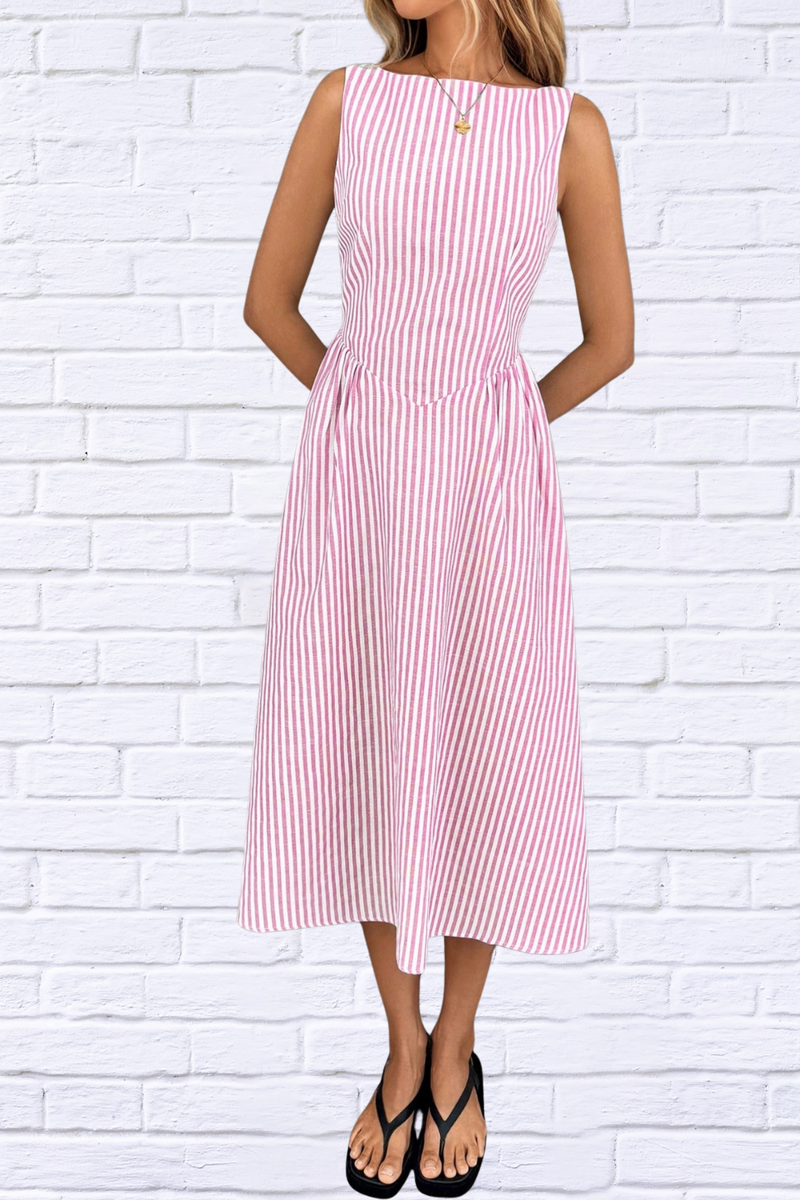 Sleeveless Striped Midi Dress