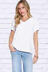 Basic Bae Full Size V-Neck High-Low T-Shirt