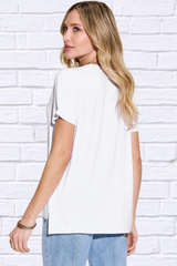 Basic Bae Full Size V-Neck High-Low T-Shirt