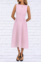 Sleeveless Striped Midi Dress