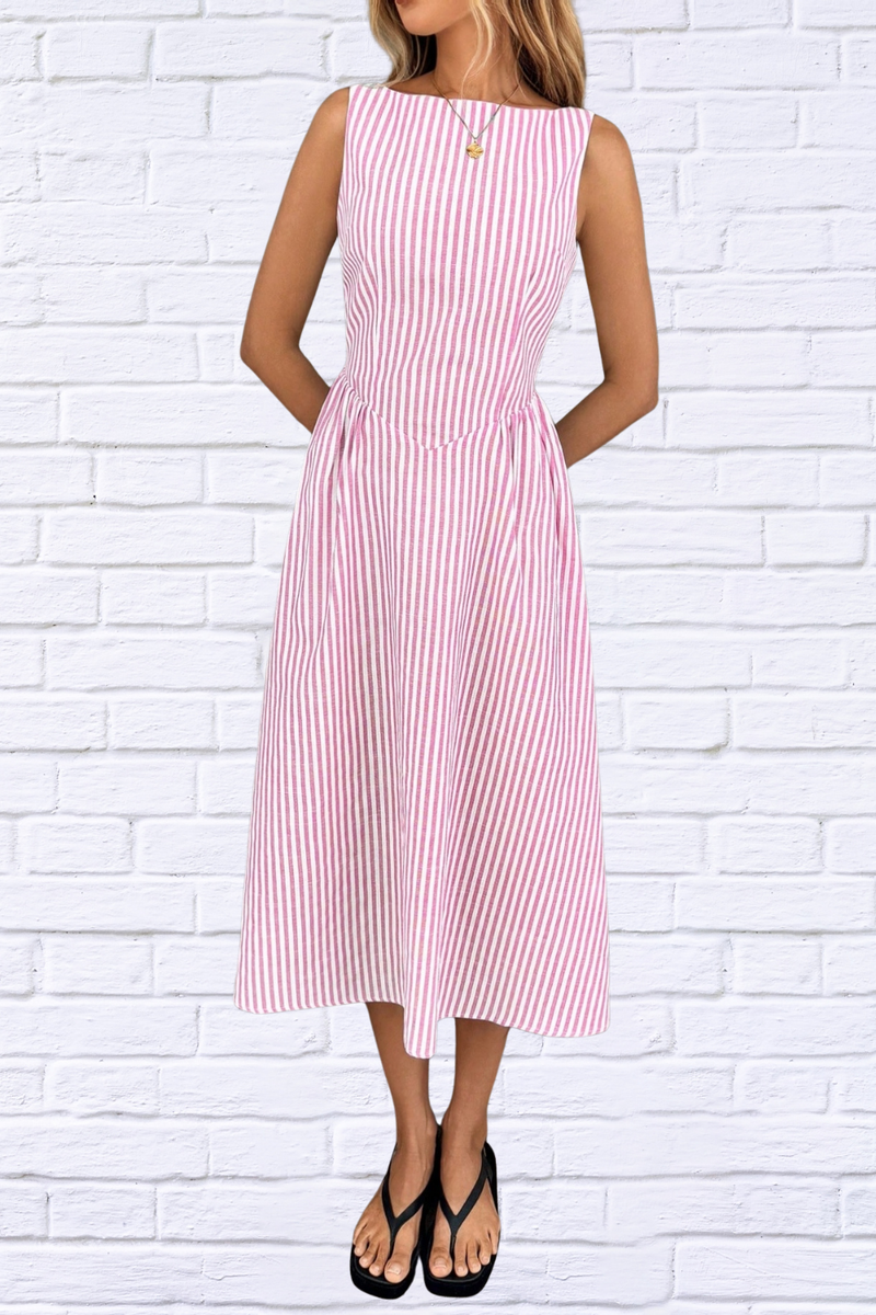 Sleeveless Striped Midi Dress
