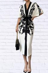 Button Front Half Sleeve Dress