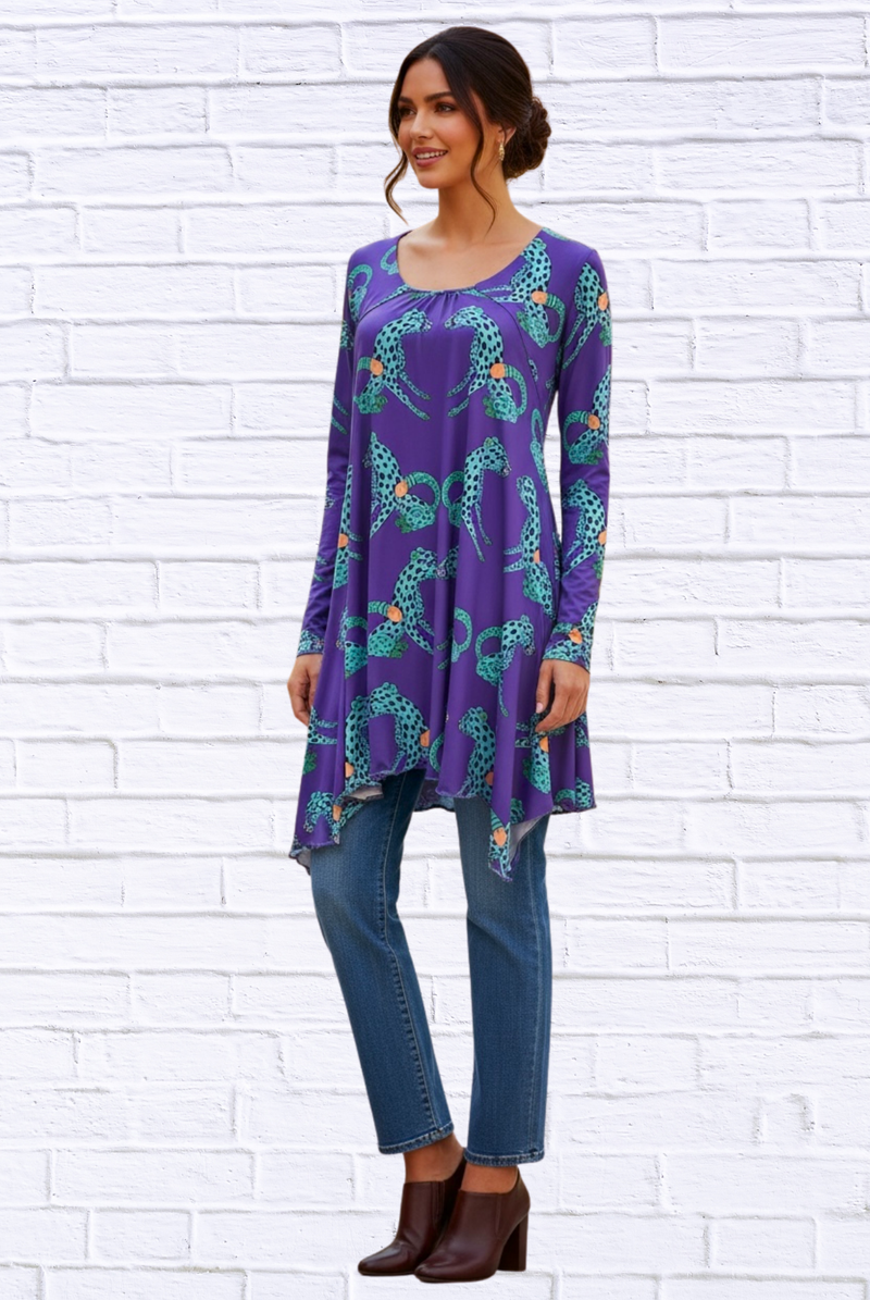 Sibella Pleated Front Long Sleeve Blouse