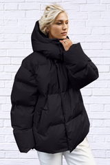 Diva Usa Woman's Pocketed Zip Up Hooded Puffer Jacket