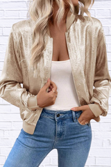 Zip Up Gold Long Sleeve Jacket