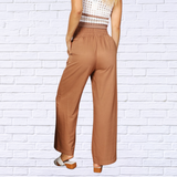 Double Take Drawstring Smocked Waist Wide Leg Pants