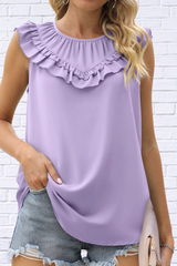 Ruffle Round Neck Blouse