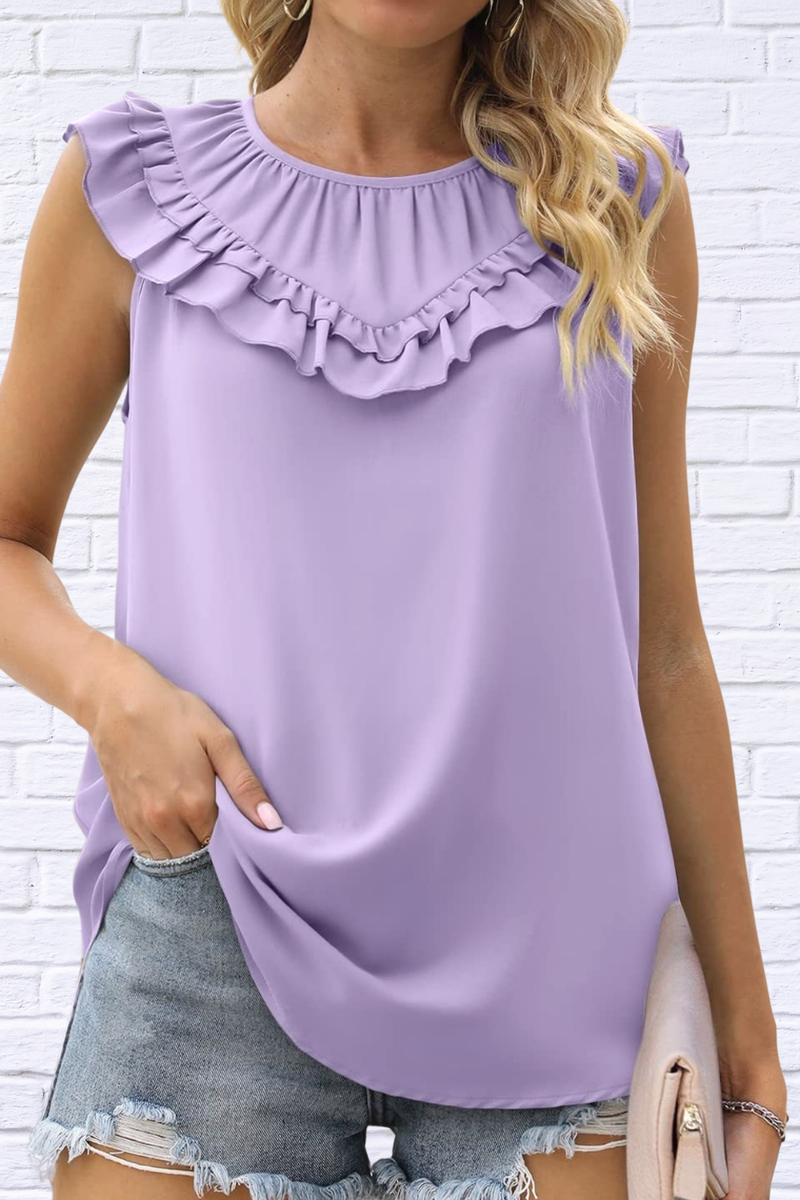 Ruffle Round Neck Blouse