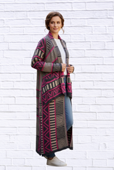 Printed Shawl Cardigan with Fringed Hem – Cozy, Stylish, and Perfect for Layering!