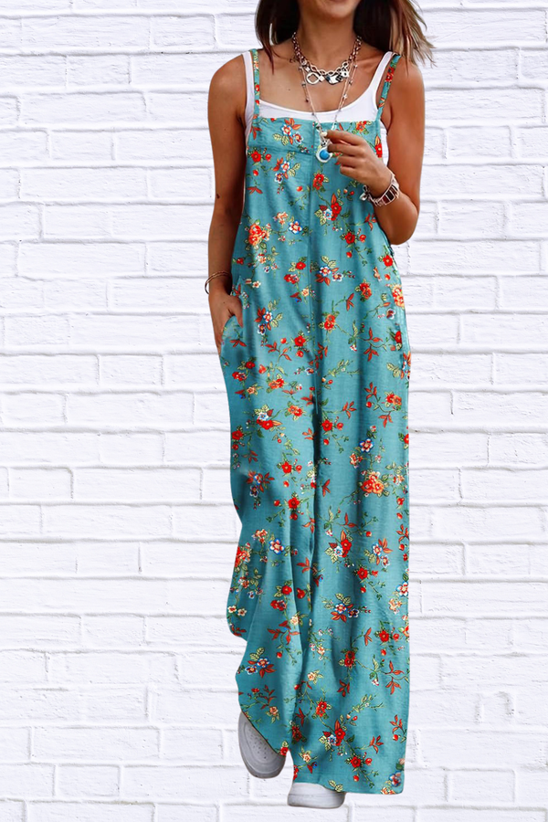 sachin and babi light blue dress Linen Jumpsuits For Women's Casual Spaghetti Strap Sleeveless Wide Legs  Rompers