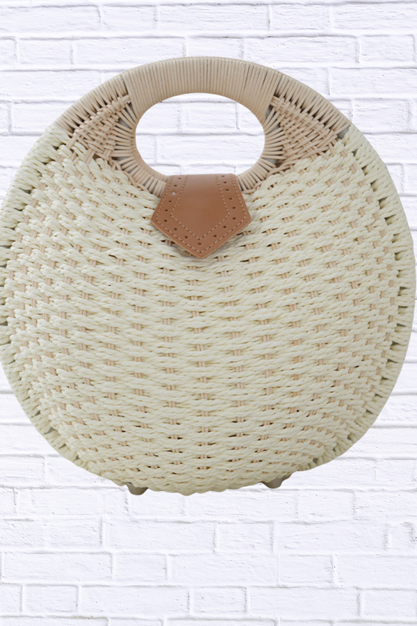 Straw Braided Round Handbag