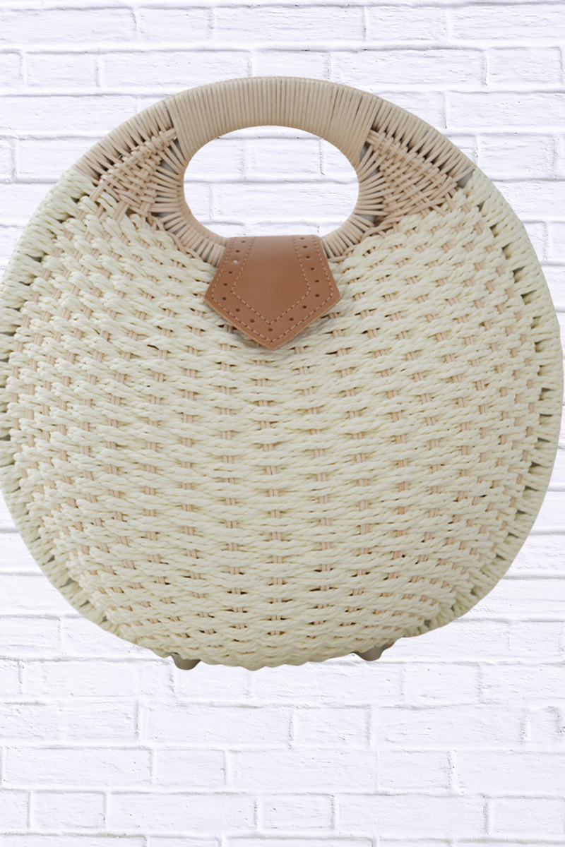 Straw Braided Round Handbag