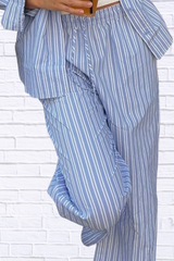 Striped Button Up Shirt and Pants Set