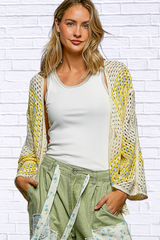 Elenor Open Front Crochet Cardigan with Granny Square Pattern