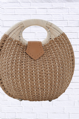 Straw Braided Round Handbag