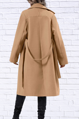 Double-Breasted Tie Waist Coat