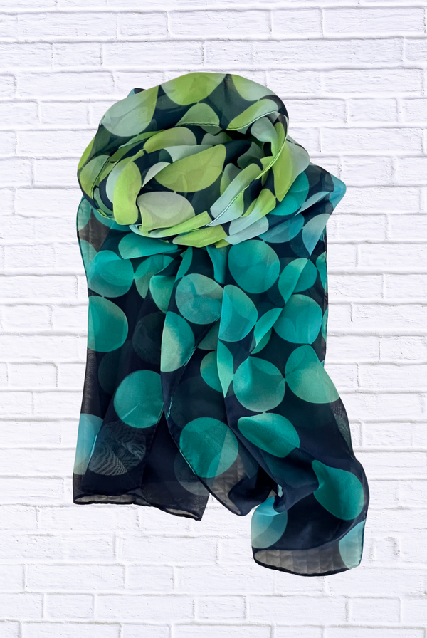 Sheer Polka Dot Scarf – Lightweight Chiffon Elegance in Vibrant Color Combos