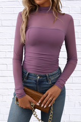 Mock Neck Long Sleeve Top