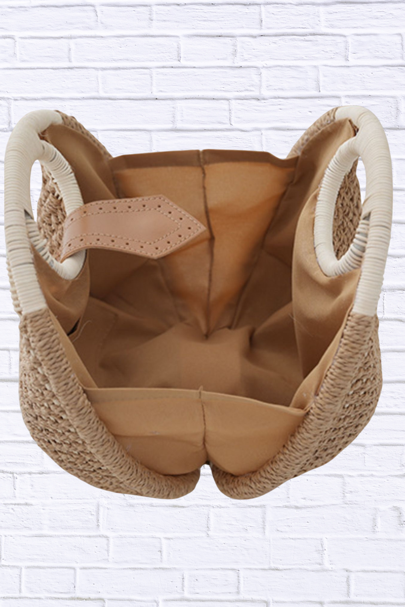 Straw Braided Round Handbag