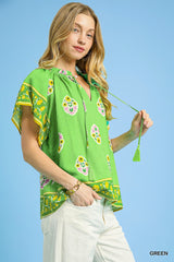 Umgee Boho Bloom Border Top