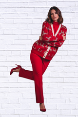 Women’s Casual V-Neck Zebra Print Cardigan