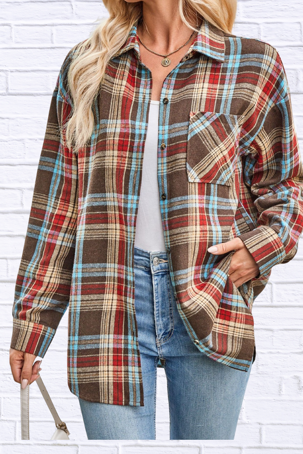 Plaid Button Up Long Sleeve Shirt