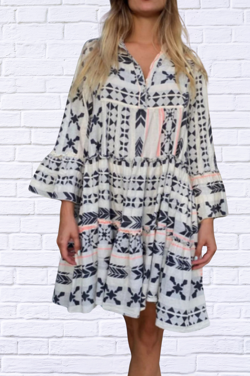Printed Tierred Babydoll Dress