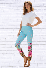 Daniela Sienna print stretch knit leggings