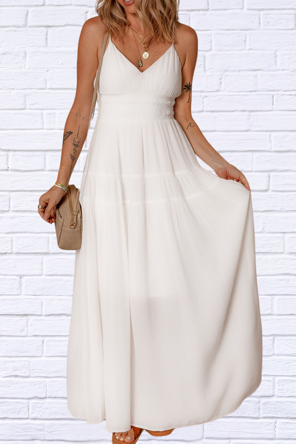 V-Neck High Waist Cami Dress