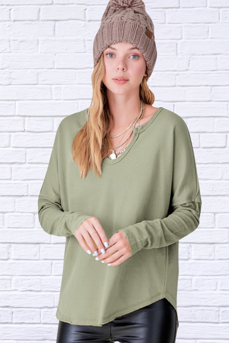 Light Olive Green Harper Top