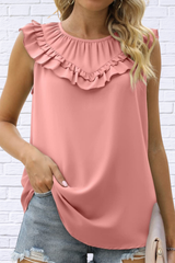 Ruffle Round Neck Blouse