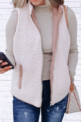 Quilted Sherpa-Lined Vest Coat