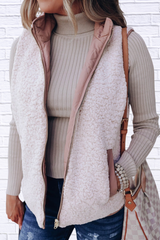 Quilted Sherpa-Lined Vest Coat