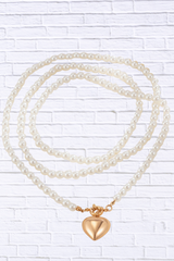 Pearl Chain Heart Necklace