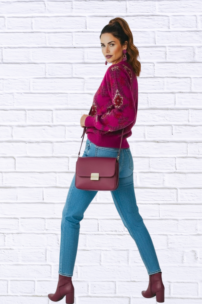 Umgee Boho Patterned Long Sleeve Sweater