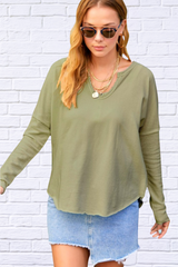 Light Olive Green Harper Top